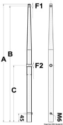 Chandelier p. base mâle AISI316 625 mm 